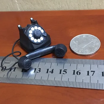 1/6 Skala Klasični Crni Vojni Fiksni Telefon vaš Stari Telefon Klasicni Modemski Telefon Statička za 12