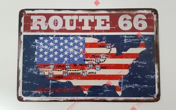 Klasicni Route 66 Zastavu SAD-Car Vrata Znak Automobilski Prozor Vozila Ukrasne Naljepnice Naljepnica Vinil