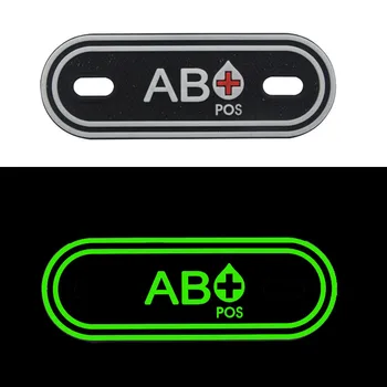 3D A + B + AB + O + Vezice krvna Grupa Buckle Privjesak Naljepnice s natpisima od PVC odjeća Remen munje Ikonu Moralne Taktike