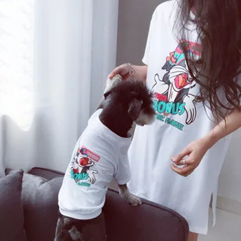 Odjeća za pse za male pse Veste s po cijeloj površini mačke za francuski buldog Chihuahua Odjeća za pse, kućne ljubimce, Odijelo za roditelje i djecu, t-shirt s мопсом