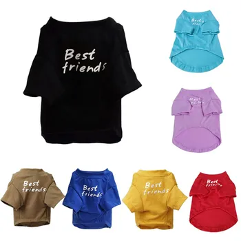 Odjeća za pse Prozračni prsluk za kućne ljubimce t-Shirt Kostim mačke s blagim буквенным po cijeloj površini Odjeća za francuski buldog Casual odjeća za pse