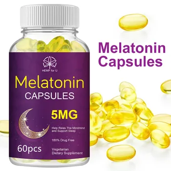 Kapsule melatonina HFU 60ps 5 Mg anti-Stres Anksioznost Pomažu u Dubok San Poboljšavaju Nesanicu Poboljšavaju San Tablete Melatonina Za odrasle