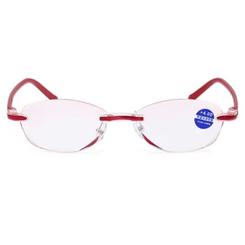 +1.0 +1.5 +2.0 +2.5 +3.5 +4.0 Nove bez okvira za Naočale za čitanje s anti-plavom svjetlošću Ženske Ženske Naočale za čitanje s crvenim okvir za dalekovidost