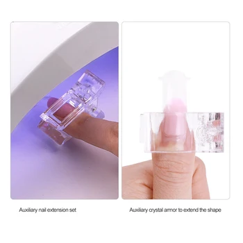 1 kom. Stezaljke za kraj noktiju Akril Brzo Nakupljanje UV gelom Asistent za lijepljenje DIY Manikura Plastične Obujmice za izgradnju Noktiju Alat