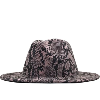 Tople Vunene osjetio kape Soft Фетровая šešir sa širokim poljima za žene od zmijske prugama Jazz kapu Dama Zima Panama