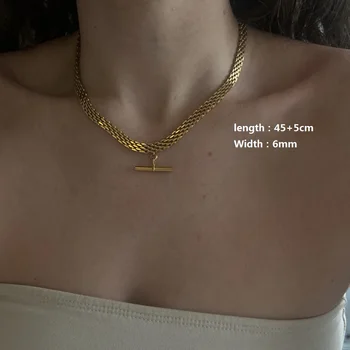 T bar Figaro uže remen za sat eg lanac ogrlice za žene ogrlica od nehrđajućeg čelika 2022 минималистичные cool nakit glazura nad besplatno