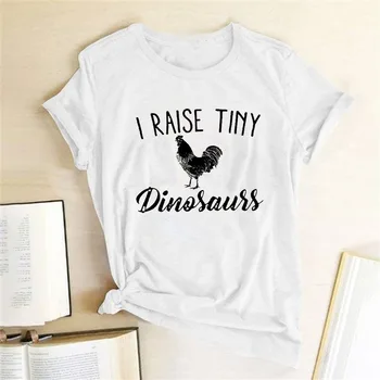 Ja bi se Maleni Dinosauri Piletina Piletina Zabavna Ženska majica kratkih rukava Slobodna ljetna majica Harajuku Ulica Odjeća Roupas Femininas