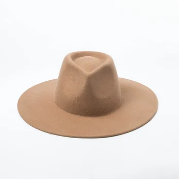 Vune osjetio kape u obliku srca s velikim poljima фетровая šešir unisex šešir фетровая šešir za žene crkvenu šešir jazz vune osjetio kape na veliko