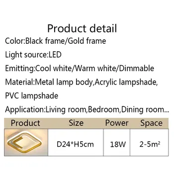 Mala Lampa u prolazu Moderni LED Stropna Svjetiljka Osnovna Stropni Luster Za Dnevni boravak Spavaće sobe, Blagavaone Kuhinje, Hodnika Svijetlo zlatni
