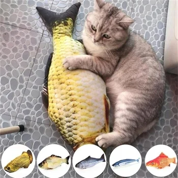 Kreativne 3D Oblik Ribe Mačja trava Sadržaji jastuk za mačke Proizvode za dom Igračka za mačke Simulacija pliš ribe Pribor za kućne mačke