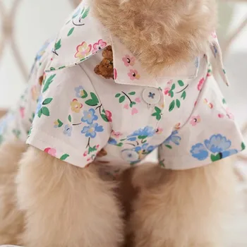 INS vjetar Korejski plavi cvijet medvjed košulja jesenski svježi džep pas mačka košulja kućni ljubimac mali pas kućna odjeća