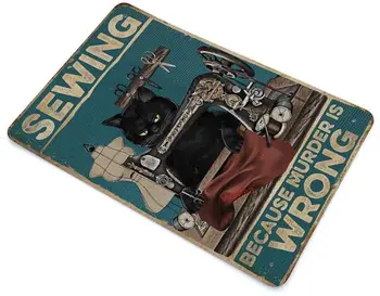 Kalynvi Starinski Plakat Metalni znak Crna Mačka Šivanje, jer Ubijanje je pogrešno Plakat Vintage Tocno Metalni znak