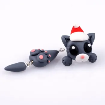 TTPAIAI 30 Božićni ukrasi od Polimer gline Slatka naušnice s mačkama za žene i Djevojčice, Dječje Modne Crtani 3D Naušnice sa životinjama Najbolji poklon