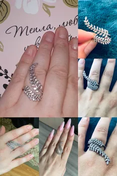 Novi stil je elegantan list otvoren sa oba kraja podesiv prsten za koktele za djevojčice prsten sa sjajnim kristalno циркона trendi ženski nakit