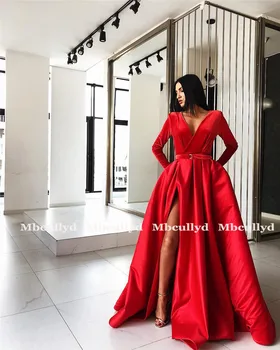 Mbcullyd Luksuzni Baršun Saten Haljina za Prom 2020 S Dugim rukavima Večernjih haljina Za žene Afričke večernje haljine u Dubaiju