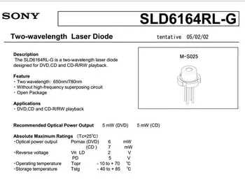 SONY 5 Mw 780/650 nm Laser dioda sa dual valne duljine SLD6164RL
