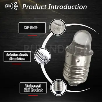 2 Kom. Navoj E10 LED Hitne 3 U 12 Oznaka Stroja Light Oprema Zamijeniti Alarmnu Lampu Lampa Svjetiljku 6000 Do 4300 Do