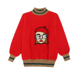 Moda za djevojčice-mlade Europske Casual Korejski stil Hoodies Jesen-zima Dječji pulover s uzorkom za djevojčice Majice Odjeća 5-13 godina