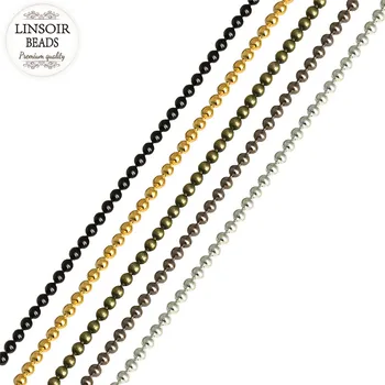 LINSOIR 10 m/lot 2,4 3,2 mm Lopta Lanac Perli na Veliko Zlato Srebro Crna Boja Narukvice Ogrlice Lanci Za Izradu Nakita Diy F680