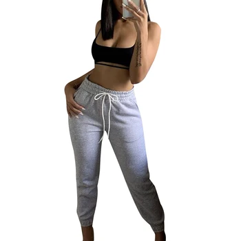 Seksi hlače u stilu hip-hop sa visokog struka, elastične sportske hlače na завязках, джеггинсы za žene, ženske duge hlače za trčanje, hlače S-XL