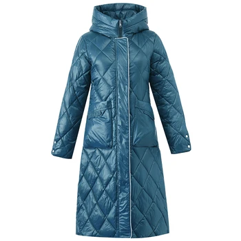Zimsko donje kaput s kapuljačom Funky zimska jakna Ženske duge parkova s velikim džepovima 2021 Svakodnevno Gusta topla pamučne haljine na munje