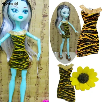 Žuta Odjeća Zebra Haljina Za Lutke Monster High Večernja Haljina kratke haljine Vestidos Cjelovite Haljine Za Lutke Čudovište Dječja igračka