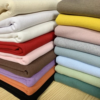 20x110cm protežu pamuk tkanina majica sa navojem vijka na odjeći pljuska montažni rez pamuk zatvaranje rub rebraste tkanine
