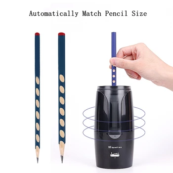 Električna Automatska Šiljilo za olovke USB Punjenje Šiljilo za olovke 6-12 mm i bojica Školski Ured Kućni Celina