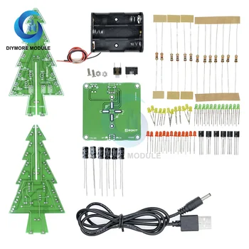 Trodimenzionalni 3D Božićno drvce LED DIY Kit Crvena/Zelena/Žuta / 7-color RGB LED Komplet sheme Bljeskalice E-mail skup zabavu