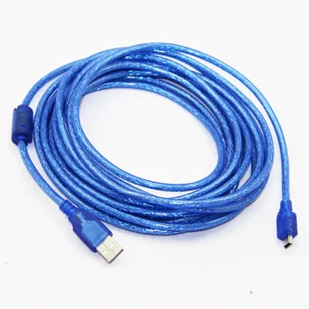 Бочара USB 2.0 Tip A iz muški na Mini 5P Muške Mini 5P USB Kabel, Folija+Pruća Экранирующая Plava 1,5 m 1,8 m 3 m 5 m 10 m