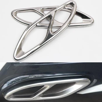 2 kom. Crna Metalik Nehrđajućeg Čelika Rep Grla Ispušne Cijevi Šal Savjet Poklopac Završiti Crna Za Mercedes-Benz CLA W117 2017-2019