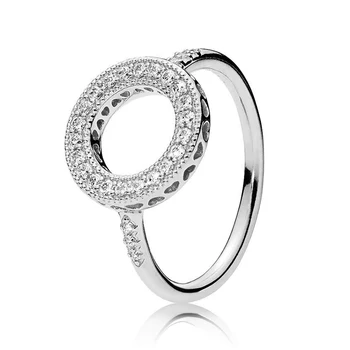 Topla rasprodaja 48 Stil Prsten srebrne boje Šuplje Srce Ljubavi Luk Cvijet Večernjim prsten s kubični cirkon za žene Vjenčani Vjenčanja nakit proizvod Dar