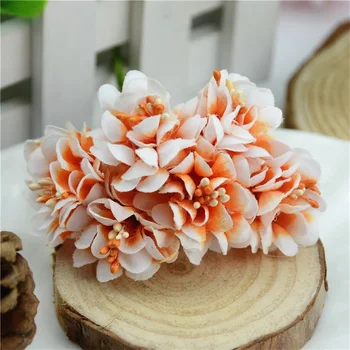 60 kom. mini-svila Gradijent Prašnicima Umjetni Buket Cvijeća Za Vjenčanje ukras DIY Poklon Vijenac Zanat Scrapbooking Lažni cvijet