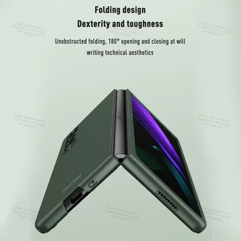 Sjedalo za telefon Samsung Galaxy Z Fold 3 5G Osjećaj na koži Mat šok-dokaz torbica za samsung z fold3 7,6-inčni Zaštitna stražnji poklopac