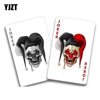 YJZT 16,1 CM*12,5 CM Joker Klaun Cirkus Igraće Karte Jeziva Naljepnica PVC Naljepnica za moto 11-00787