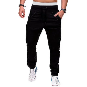 Calça harém cargo masculina, calça trkač casual sólida, multi-bolso, roupa esportiva hip hop calças
