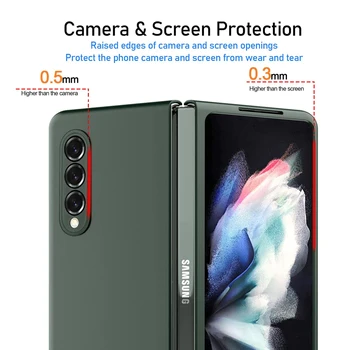 Tvrdi Crna Torbica za telefon Samsung Galaxy Z Fold 3 5G Fold3 SM-F9260 Zaštita ultra-tanki clamshell to je Jednostavna Sklopivi Sklopivi Mat poklopac Coques