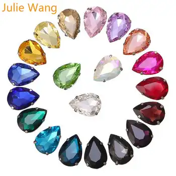 Julie Van 50 kom. Staklena Dijamanata u obliku kapi s Кабошоном-pandža, Guttate Crystal, Okvir od Nehrđajućeg Čelika, Pribor za izradu nakita