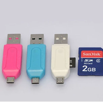Inkjet Hot 2 u 1 USB OTG Čitač kartica Univerzalni Micro USB OTG TF/ Čitač kartica