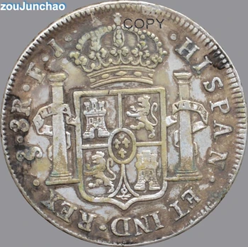 Rat za nezavisnost Meksika 1813 8 Reale Fernando VII Сакатекас Роялистская jurnjava Zamotan brončane posrebreni fotokopirni kovanice