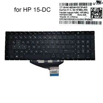15-DC boji tipkovnice s pozadinskim osvjetljenjem Njemački tipkovnica za HP OMEN 15-15 DH-dc000 RGB svjetla rezervni dijelovi za laptop crna NSK-XP2BQ