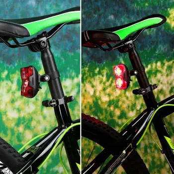 Aubtec 2 LED 400LM Svijetle Biciklizam Bicikl Sigurnost Stražnje Stražnje Svjetlo 3 Načina Biciklističke Svjetla Pribor Za brdski biciklizam