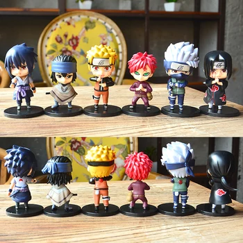 10 cm Naruto Anime Figure Model Q Verzija Naruto Sasuke Kakashi Игаара Itachi Sakura Figurica Poklon kutija i vrećica Igračke za djecu