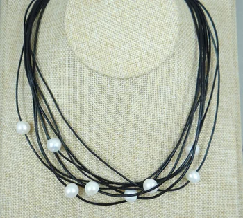 Lijepo Slatkovodno prirodni sada biserna ogrlica od bijelog bisera Donje ogrlica Nakit od bisera P121
