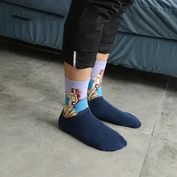 LNRRABC 19 uzoraka Pamučne čarape Poznati slika s po cijeloj površini Lika Harajuku Dizajn Ženske, Muške Umjetničke Čarape Pribor za odjeću