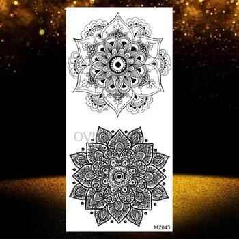 Indijska Crna Kana Privremene Tetovaže Za žene Mandala Cvijet Hvatačem Snova Tattoo Naljepnice Čipke Lažni Nakit Tetovaže na Tijelu i rukama