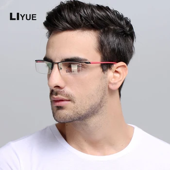Bodovi se od legure muške naočale za kratkovidnost na recept gospodo rimless za naočale, optički prozirne naočale Okvira s prozirnim staklima naočale za oči