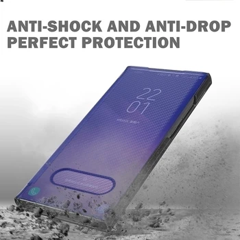 Luksuzna pametna ogledalo zaštitna ljuska od karbonskih vlakana za Samsung Galaxy A32 A22 5G A52 A12 A50 Napomena 8 9 10 20 torbica za telefon S8